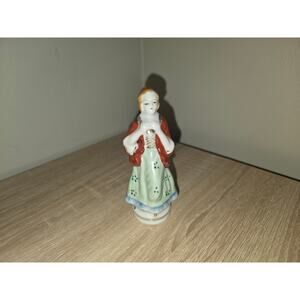 Vintage Occupied Japan Porcelain Hand Painted Man Lady Victorian Figurine 4"